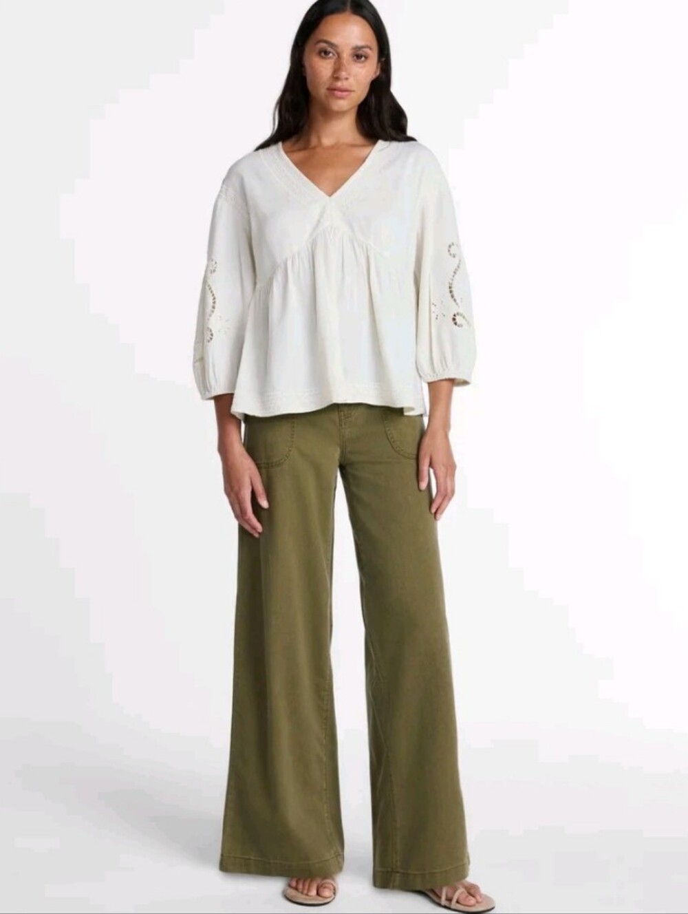 Time And Tru Boho Anglaise Blouse Sz XXL